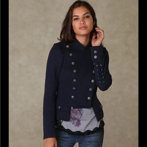 PRICE FIRM FREE  People Midnight Double-Breasted Pea Coat ( Majorette Jacket)